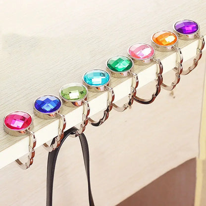 Portable Folding Handbag Holder Hook – Fashion Table Bag Hanger with Key Ring, Travel-Friendly Purse Hook Rack Organizer