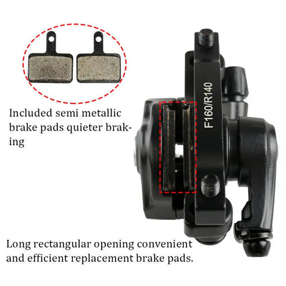 BUCKLOS 160mm Bicycle Disc Brake Caliper – Front/Rear Line Pulling, Aluminum Alloy Mechanical Brakes for MTB