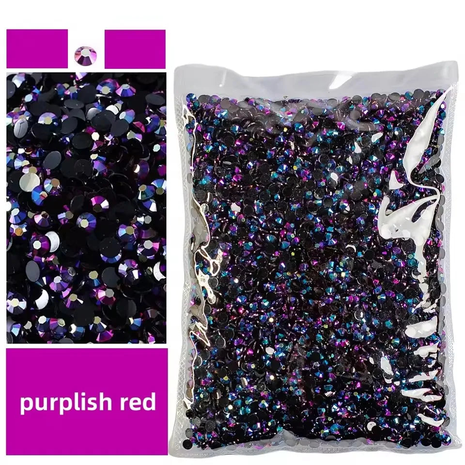 Jelly AB Resin Rhinestones 2-6mm — Non-Hotfix Flat Back Plastic Crystals & Strass Glitters, Large Pack