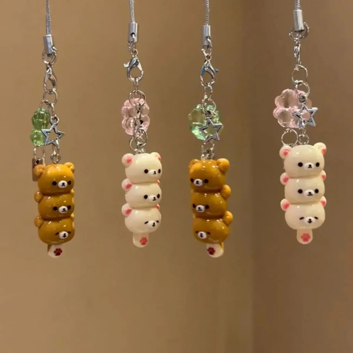Cute Bear Phone Charm - Kawaii Anime Keychain Accessory for Phone, Keys, Schoolbags & AirPods