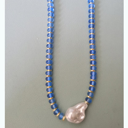 Luxury Pearl Necklace for Women - Adjustable Square Chunky Resin Statement Jewelry
