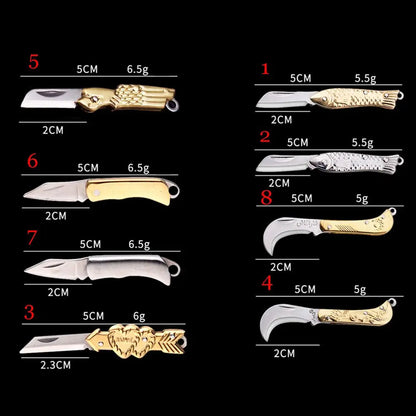 Stainless Steel Folding Knife Keychain - Multifunctional Portable Paring, Unboxing & Utility Tool