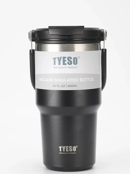 Tyeso Double-Layer Insulated Coffee Cup – Portable Stainless Steel Ice Cream Cup with Cold Insulation & Large Capacity