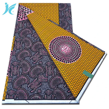 Classic African Wax Fabric - 100% Cotton Soft Ankara Pagne for Women's Dresses