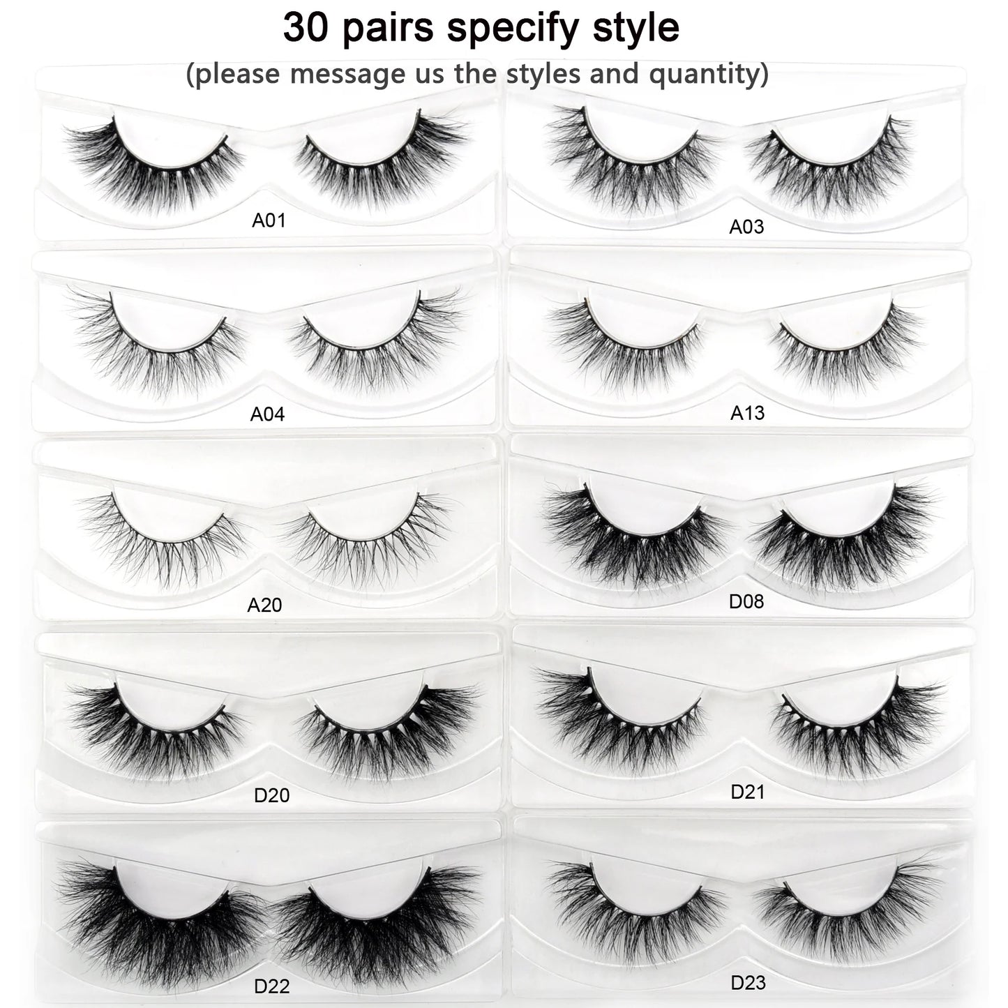Visofree 3D Mink Eyelashes – 30/40/100 Pairs Handmade Full Strip Lashes with Tray, Cruelty-Free False Lashes for Makeup