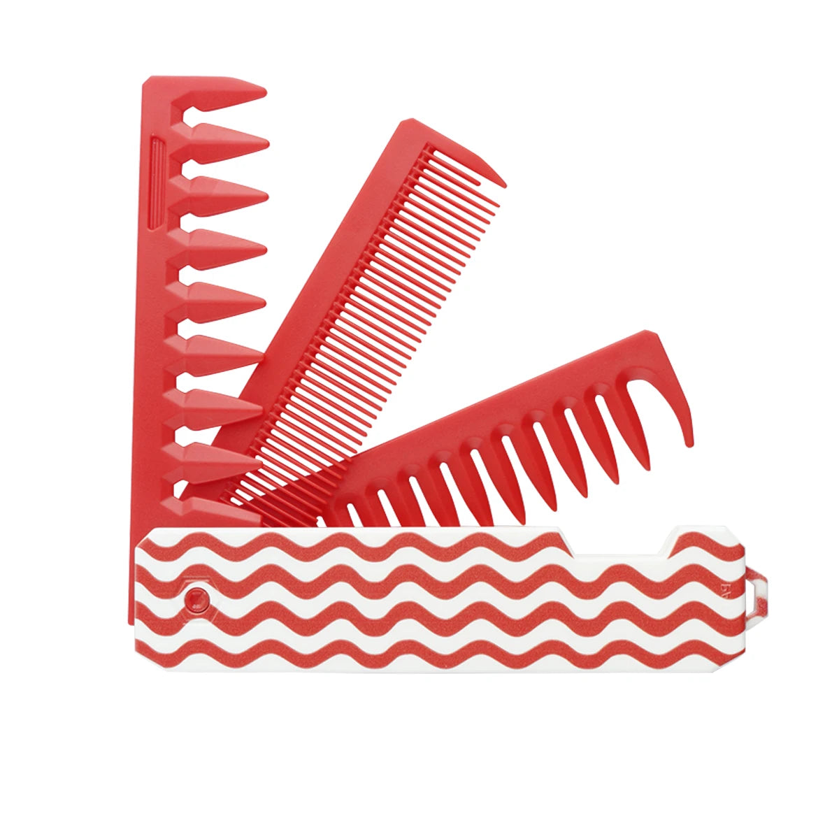2-in-1 Pocket Folding Comb – Wide Tooth & Beard Comb for Hair Styling and Barber Use
