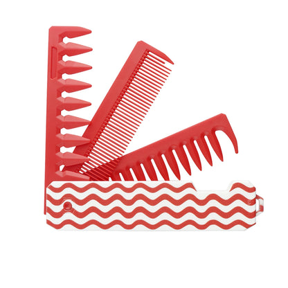 2-in-1 Pocket Folding Comb – Wide Tooth & Beard Comb for Hair Styling and Barber Use
