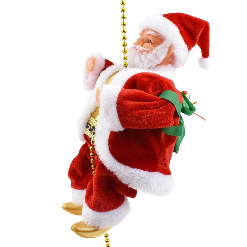 Christmas Climbing Beads Rope with Santa Claus Doll – Holiday Ornament for Party, Event & Gift Decorations