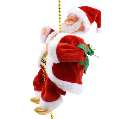 Christmas Climbing Beads Rope with Santa Claus Doll – Holiday Ornament for Party, Event & Gift Decorations