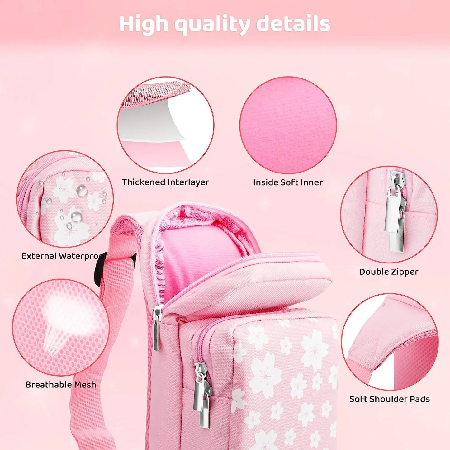 Nintendo Switch Travel Bag Set: Carrying Case for Switch, OLED & Lite - Portable Shoulder Bag and Crossbody Backpack Cherry