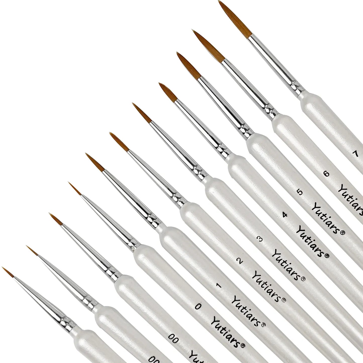 10/11PCS Miniature Paint Brush Set – Detail Tip Brushes with Ergonomic Handle for Acrylic & Oil Painting