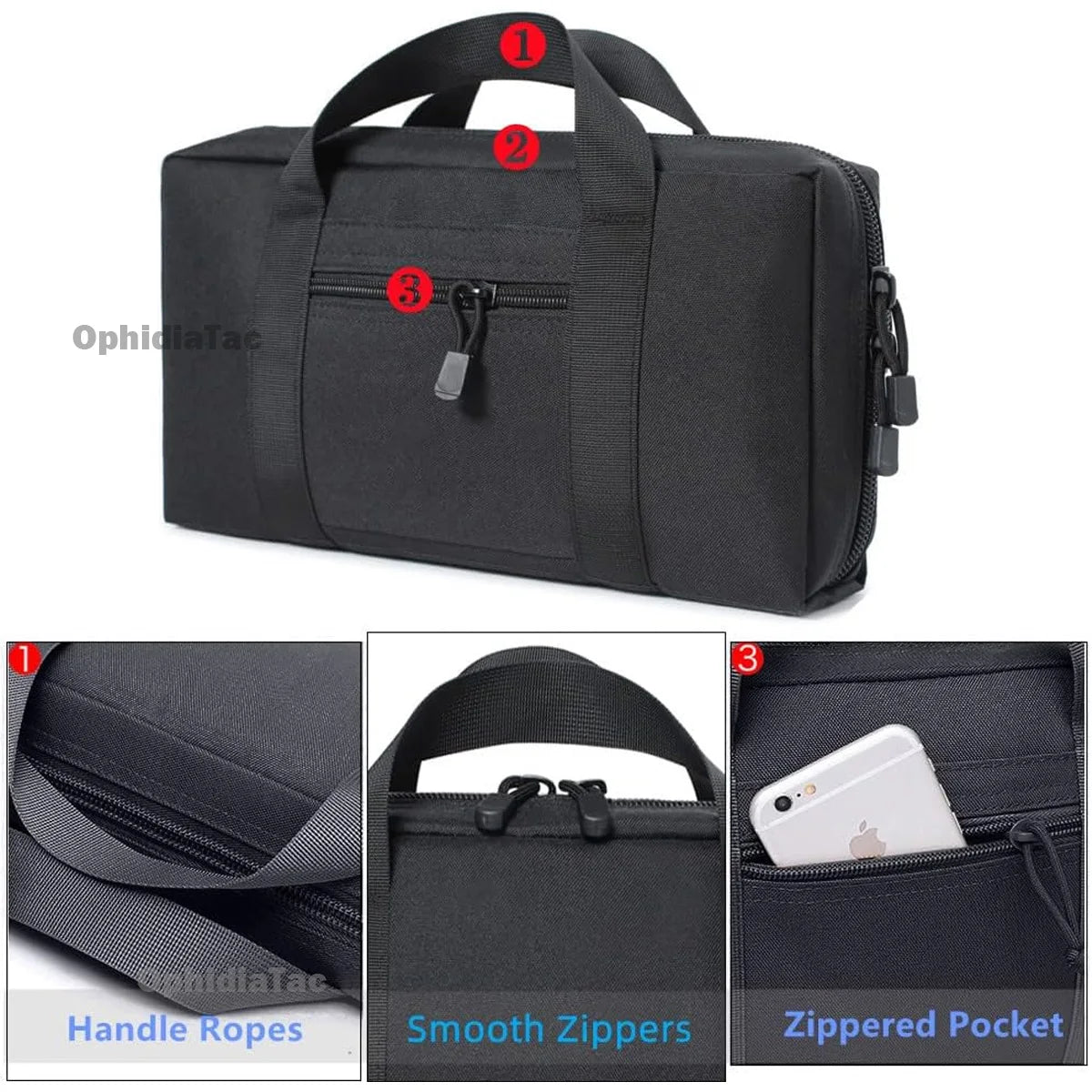 Gun Carrying Bag for Glock 17, M9 - Universal Concealed Pistol Storage with Magazine Pouch, Hunting Accessories