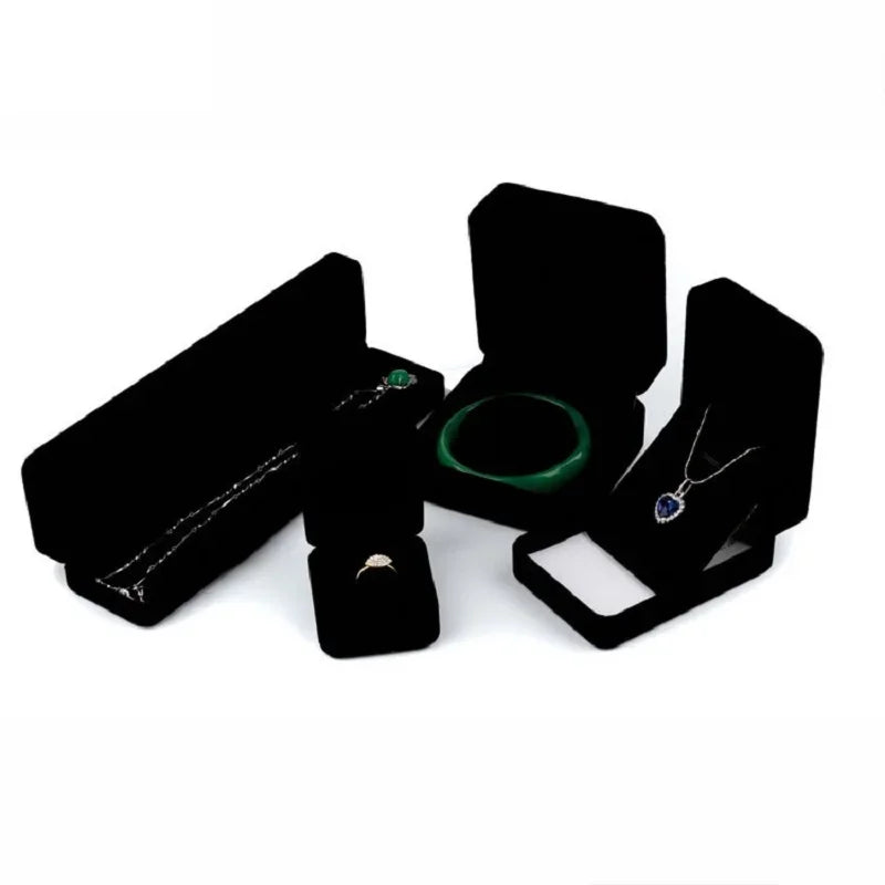 Black Velvet Jewelry Box - Full Range Storage for Rings, Earrings, Bracelets, Pendants, Necklaces, and Gifts