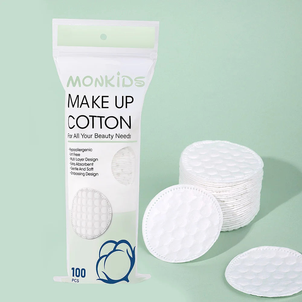 Soft Breathable Cotton Pads - 100/200pcs Double-Sided Facial Cleansing & Makeup Removal Pads