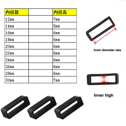 Silicone Watch Band Keeper Loops - Replacement Strap Holder Rings in 16mm–26mm Sizes, 2–10 Piece Set