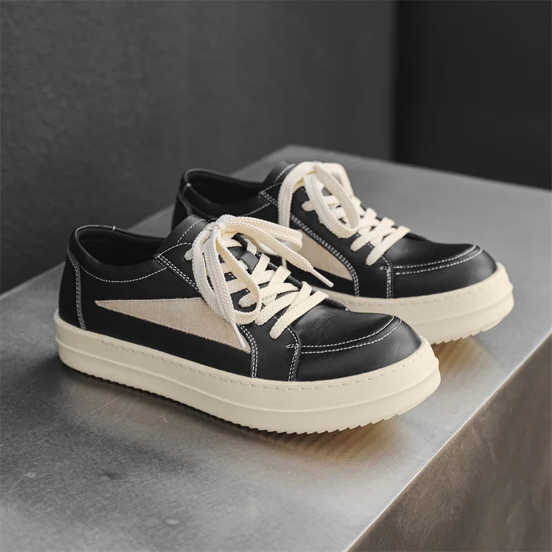 Unisex Canvas Platform Sneakers - Casual Thick-Sole Flat Skate Shoes for Couples