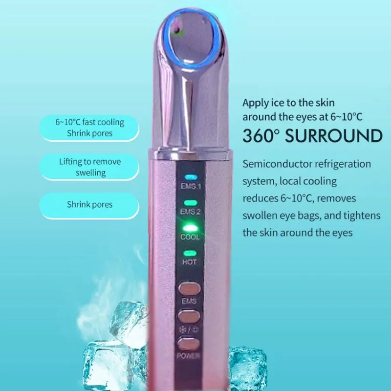 Eye Massager with Sound Wave Vibration – Electric Muscle Stimulation for Skin Lifting, Eye Bag & Wrinkle Removal, Nutrient Infusion