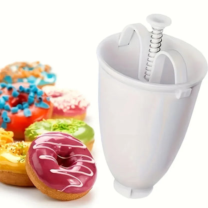 Manual Donut Maker Mold – Easy Fast Doughnut & Waffle Dispenser Machine for Home Baking, Lightweight Plastic Deep Fry Tool