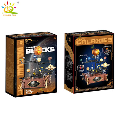 HUIQIBAO MOC Solar System Building Blocks - Space Planet Orbit Model Toy for Kids Desk Decor and Educational Ornament