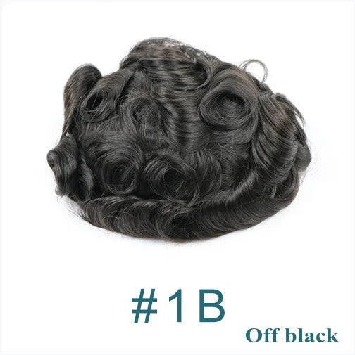 Men's Human Hair Toupee - 0.1mm Thin PU Base Undetectable Durable Hair System