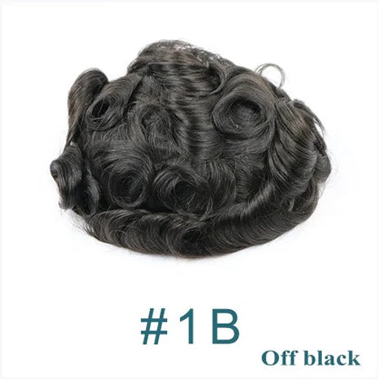 Men's Human Hair Toupee - 0.1mm Thin PU Base Undetectable Durable Hair System