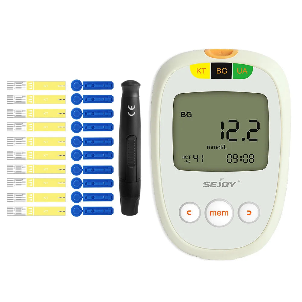 Blood Ketone Monitoring Starter Kit - Digital Ketone Meter with 50 Test Strips, 50 Lancets and Lancing Device for Keto Diets