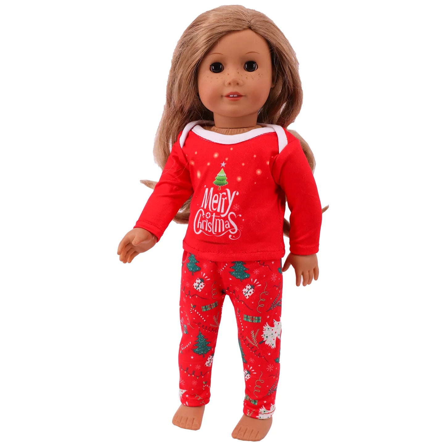 Pop Doll Christmas Outfit — Dress, Top & Pants Set for 18-Inch American and 43CM Reborn Baby Dolls, Our Generation Girl’s Toy Accessories