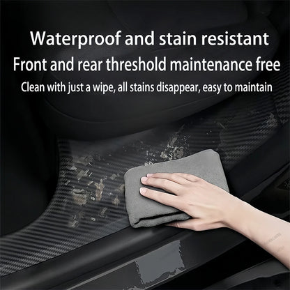Tesla Model Y and YL Juniper 2025–2026 Door Sill Protectors – ABS Front and Rear Anti-Kick Threshold Guard Strips, Waterproof Pads