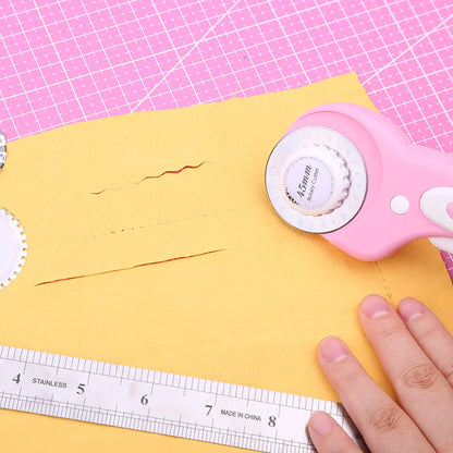 KRABALL Professional Rotary Cutter Kit: Fabric Cutting Tool with A3 Mat, Blades, Sewing Clips, Scissors - Patchwork Sewing Accessories