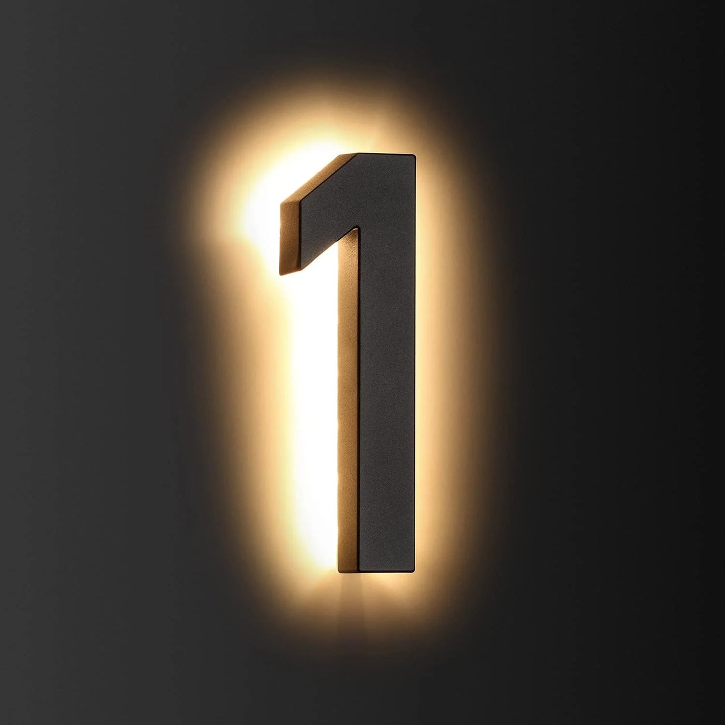 Illuminated Backlit LED House Numbers - Stainless Steel Floating Outdoor Address Sign with Durable Waterproof Finish