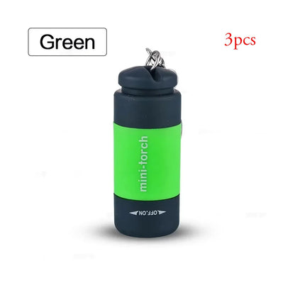 USB Rechargeable Mini Keychain Flashlight - Waterproof Portable LED Light for Hiking, Camping & Everyday Carry