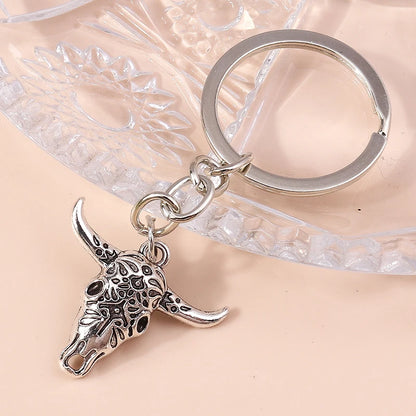 Retro Gothic Punk Heart Cross Keychain – Metal Flower Key Ring Pendant for Car Keys, Handbag Decor & Jewelry Gift