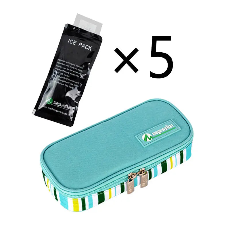 Portable Insulin Cooler Bag – Medium Size Insulated Diabetic Travel Case with Aluminum Foil & Nylon Fabric Ice Storage Protection Bag