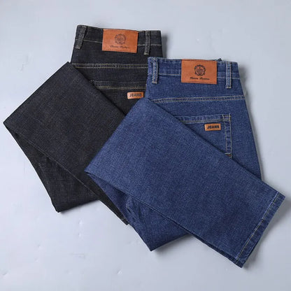 Men’s Classic Black Jeans — Soft Biker Denim Pants Jean Homme Pantalones Hombre Masculino Overalls, Sizes 32-38