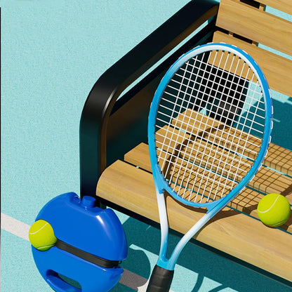 Heavy Duty Tennis Trainer Rebounder Base – Elastic Rope Ball Practice Self-Training Tennis Practice Aid with Durable Sparring System