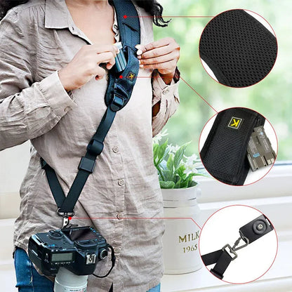 Portable Shoulder Camera Strap - Quick-Release Neck & Belt Strap for Canon, Nikon & Sony DSLR Cameras