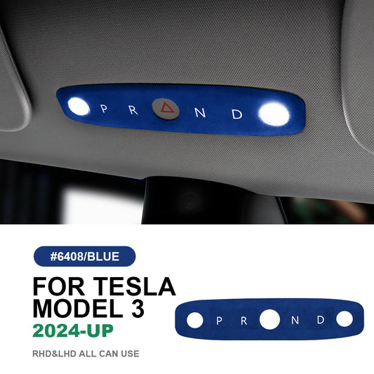 KUNGKIC Italian Top Suede Reading Light Frame Trim Stickers for Tesla Model 3 Highland 2024+ – Car Interior Decor Accessories