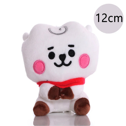 BT21 Cartoon Plush Toy Pendant - Shooky, Mang, Cooky & Tata Keychain, Phone Charm and Backpack Accessory Gift