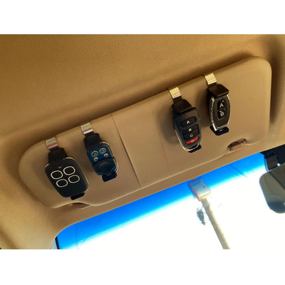 Car Sun Visor Clip Holder for Garage Door Remote - Universal 47-68mm Keychain Barrier Opener, Quick Installation