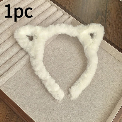 Cat Ear Plush Headband - Cute Large-Size Hair Accessory for Women, Party Dress-Up and Everyday Wear