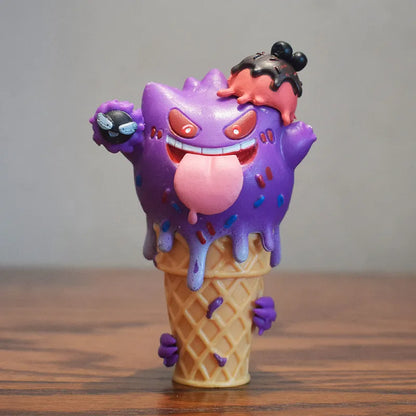 Pokémon Ice Cream Cone Blind Box Figure - Cute Psyduck and Gengar Anime Collectible Desktop Ornament Gift