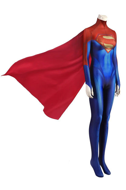 Superwoman Cosplay Costume – Supergirl Linda Danvers 3D Printed Spandex Bodysuit Zentai Suit for Girls Halloween