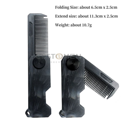 2-in-1 Pocket Folding Comb – Wide Tooth & Beard Comb for Hair Styling and Barber Use