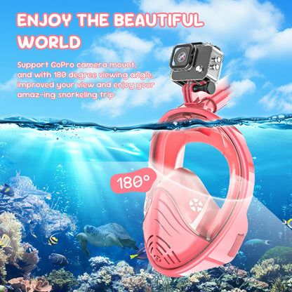 Foldable Full Face Snorkel Mask - 180° Panoramic Anti-Fog Diving Mask for Kids & Swimming