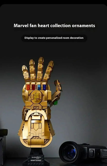 Marvel 32cm Iron Man Nano Gauntlet Building Blocks – Thanos Infinity Gloves DIY Puzzle Plastic Figure Toy