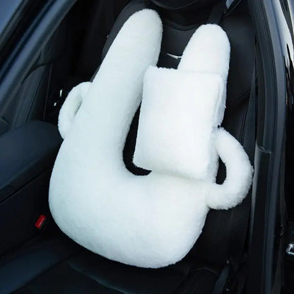 Children’s Cartoon Car Neck Pillow – Rear Seat Sleep Headrest & Seat Belt Shoulder Support