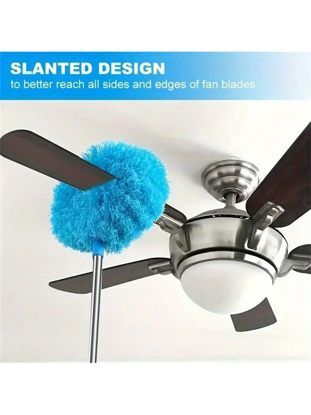 Extendable Microfiber Ceiling Fan Duster – Long Handle Dust Locking Reusable Cleaning Brush
