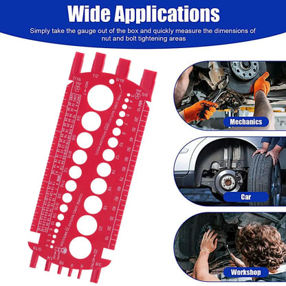 Portable Thread Checker Gauge - Metric & Imperial Screw Nut and Drill Bit Measuring Tool for Accurate Sizing