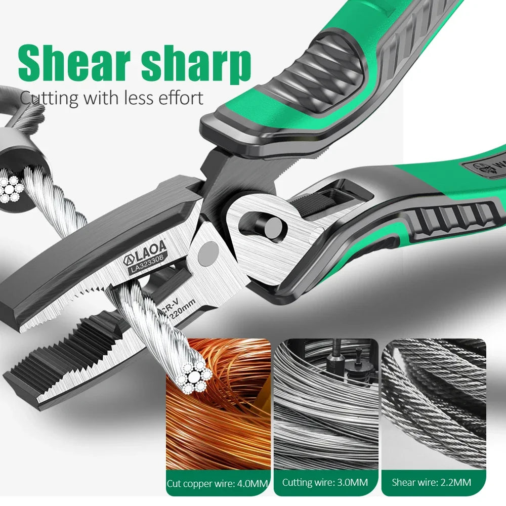 LAOA Eccentric Steel Wire Pliers - Dual-Shaft Labor-Saving Electrician & Household Hand Tool