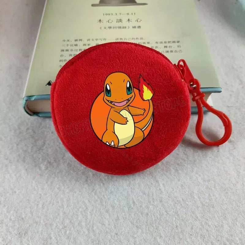 Pokemon Kids Plush Coin Purse — Pikachu, Charmander, Gengar, Squirtle & Charizard Mini Zipper Wallet for Boys & Girls